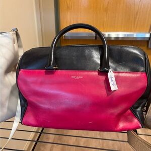 Saint Laurent Fuchsia and Black Satchel